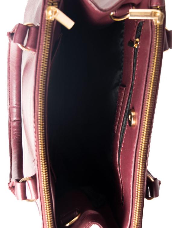 maroon leatherette regular handbag - 16756097 - Zoom Image - 3