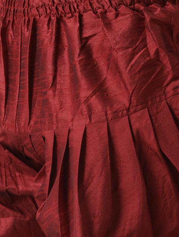 red solid dhoti kurta set with bandhgala blazer - 16756161 - Zoom Image - 5