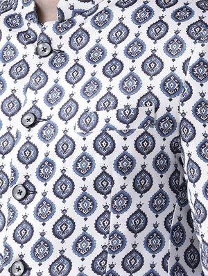 navy blue solid dhoti kurta set with bandhgala blazer - 16756165 - Standard Image - 4