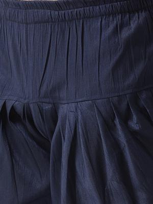 navy blue solid dhoti kurta set with bandhgala blazer - 16756165 - Standard Image - 5