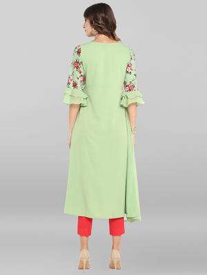 floral print a-line kurta - 16756505 - Standard Image - 3
