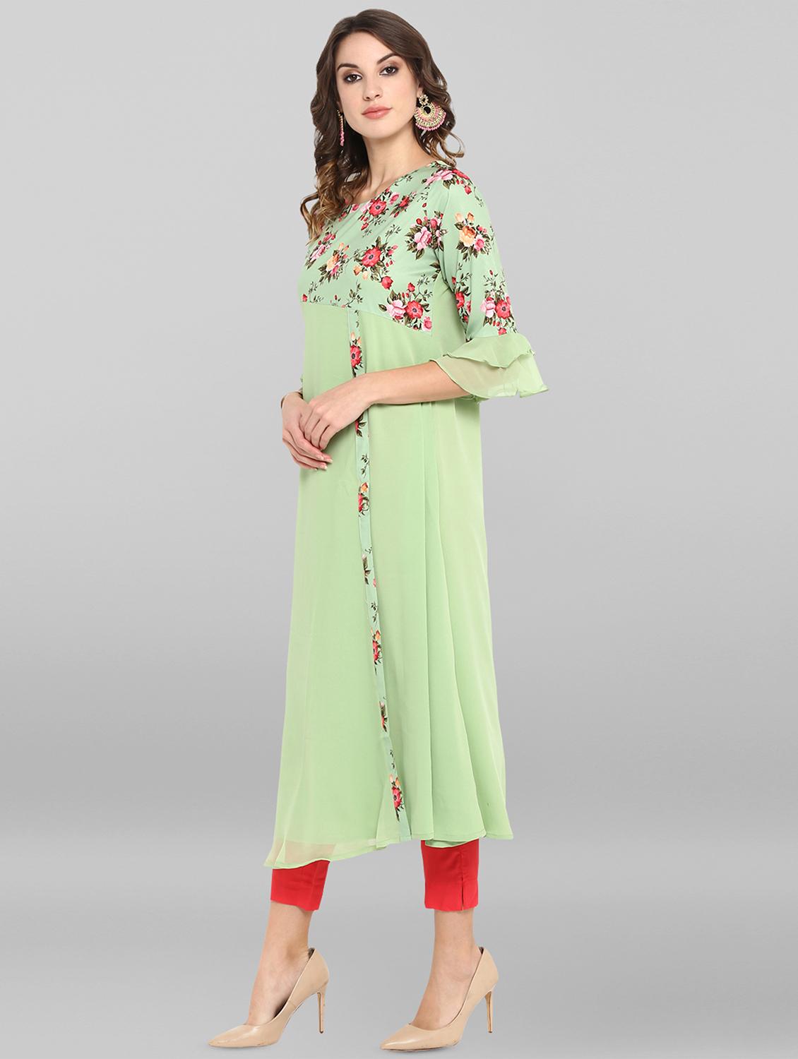 floral print a-line kurta - 16756505 - Zoom Image - 2