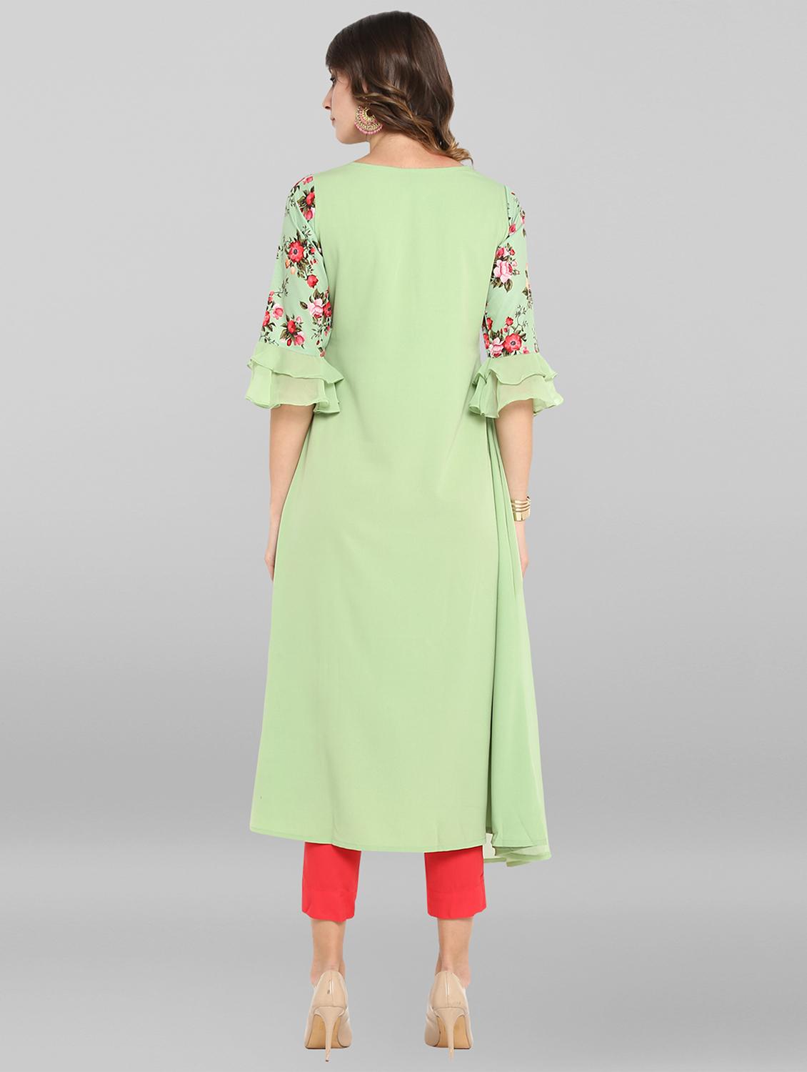 floral print a-line kurta - 16756505 - Zoom Image - 3