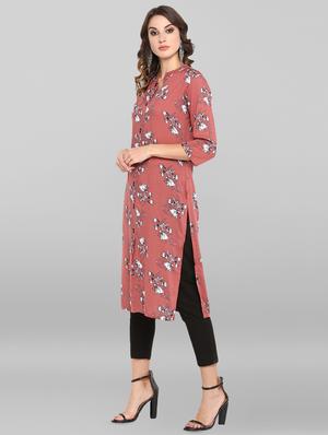 floral printed straight kurta - 16756509 - Standard Image - 2
