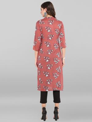 floral printed straight kurta - 16756509 - Standard Image - 3