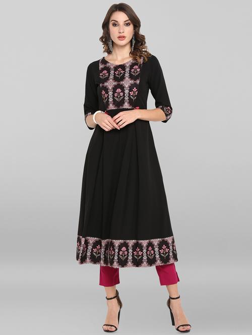 printed a-line kurta - 16756518 - Standard Image - 1