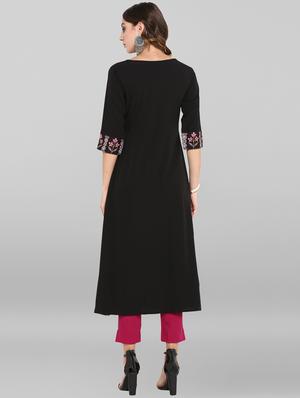 printed a-line kurta - 16756518 - Standard Image - 3
