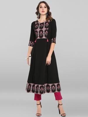printed a-line kurta - 16756518 - Standard Image - 4