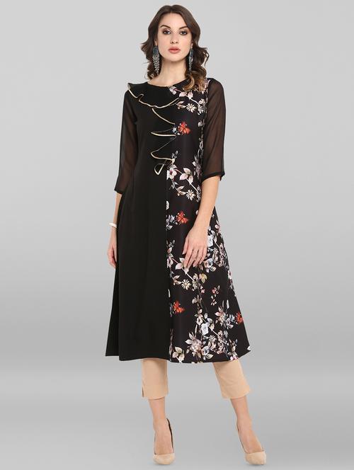floral print a-line kurta - 16756519 - Standard Image - 1