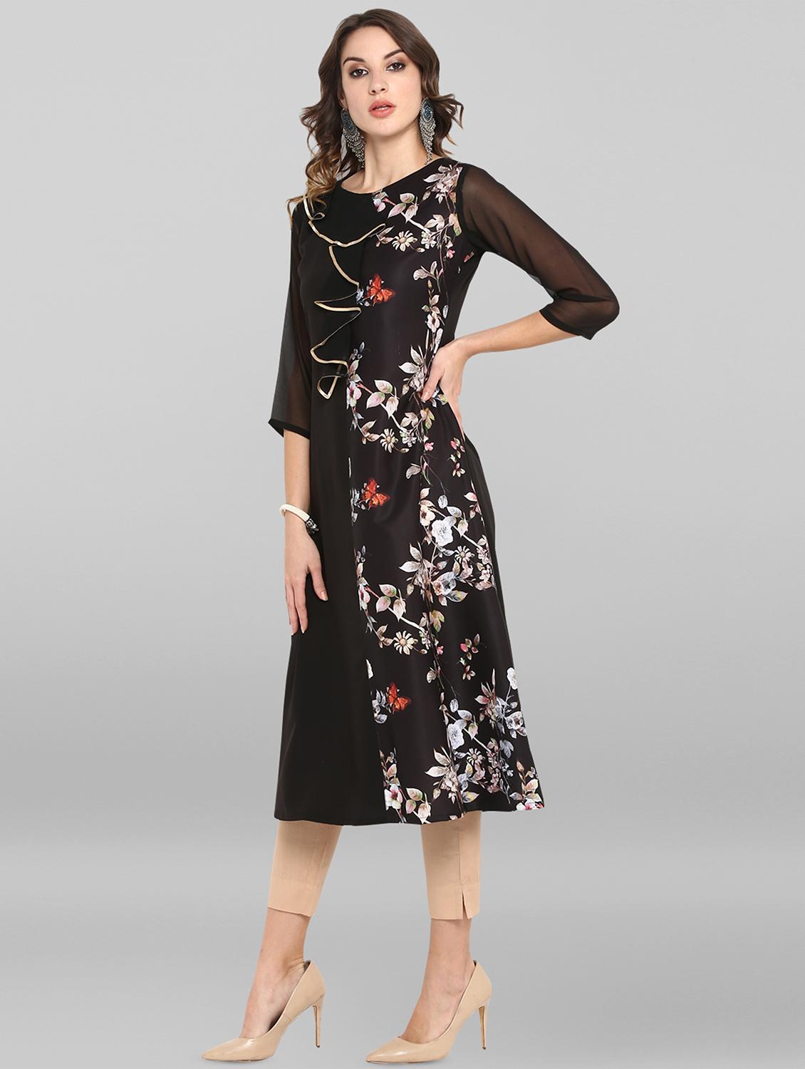 floral print a-line kurta - 16756519 - Zoom Image - 2