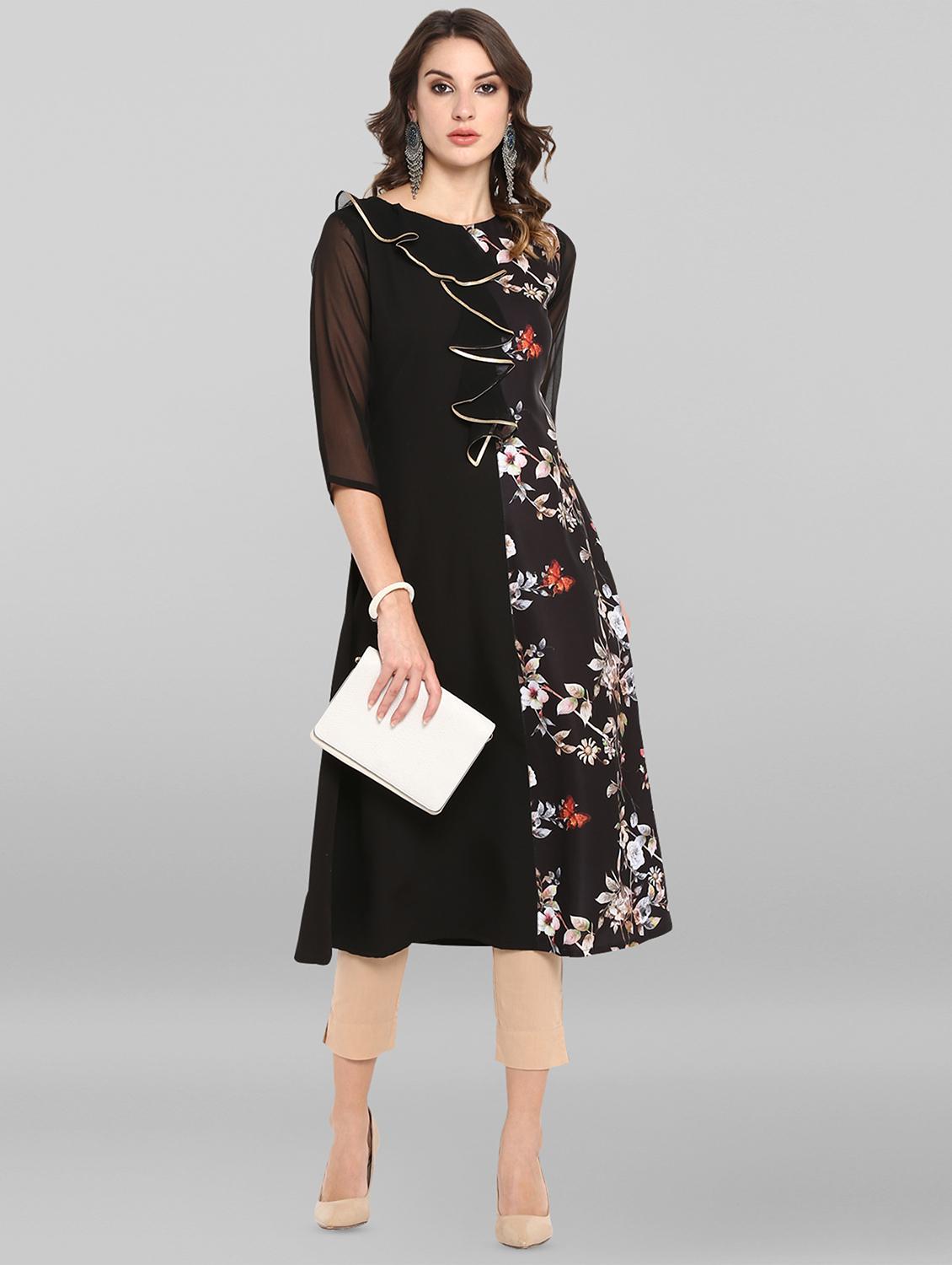 floral print a-line kurta - 16756519 - Zoom Image - 4