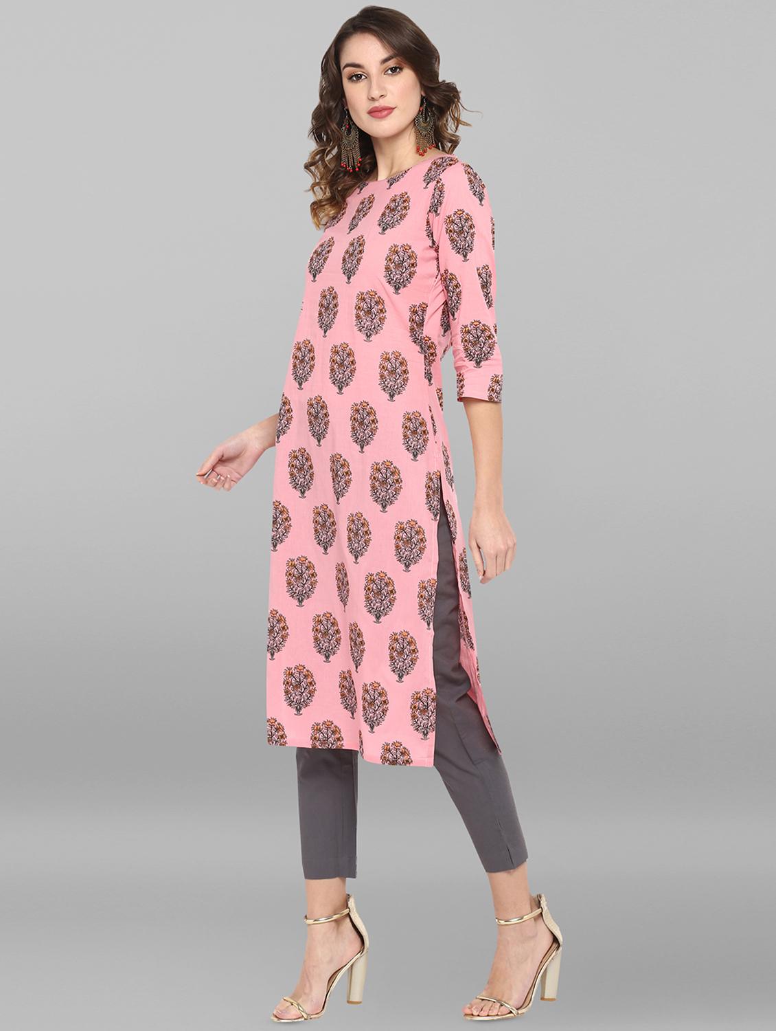 floral print straight kurta - 16756525 - Zoom Image - 2