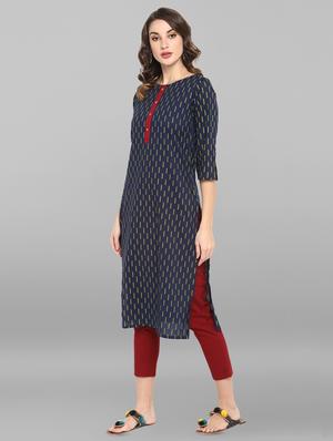 printed straight kurta - 16756530 - Standard Image - 2