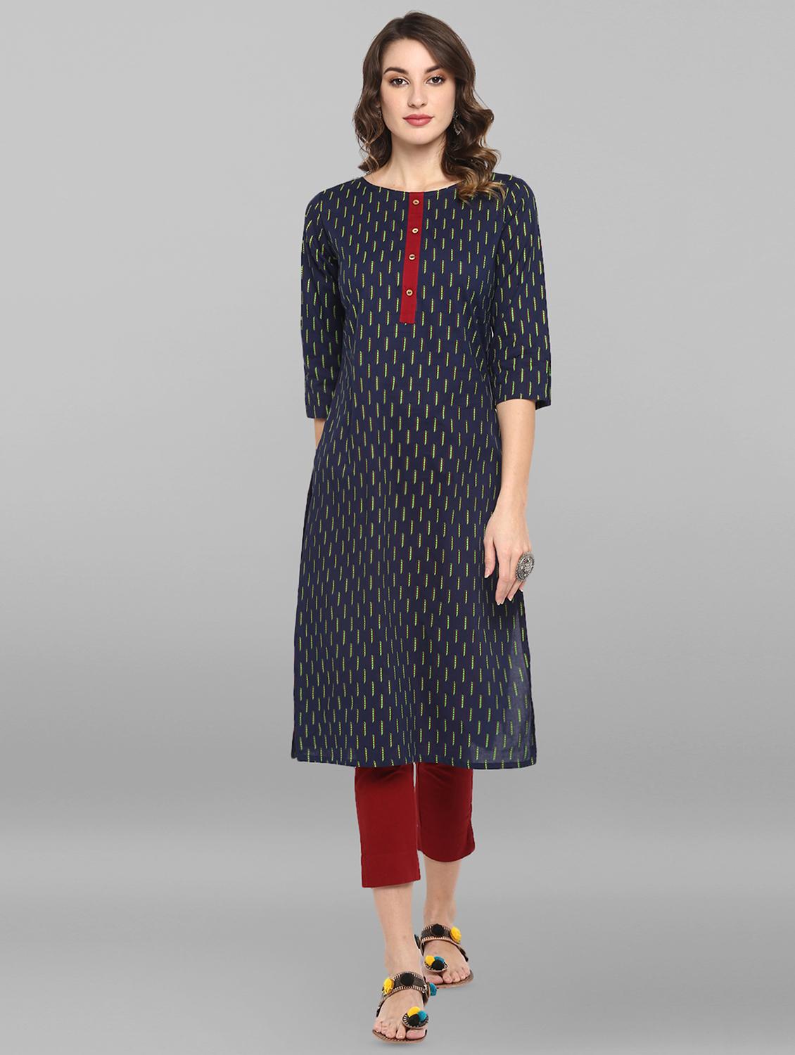 printed straight kurta - 16756530 - Zoom Image - 1