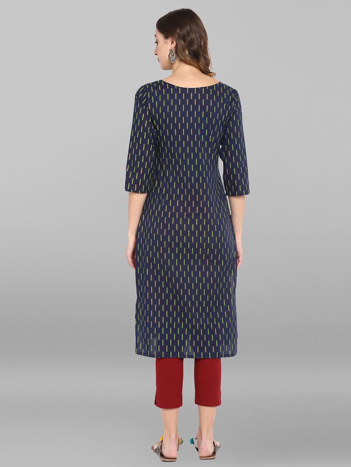 printed straight kurta - 16756530 - Zoom Image - 3