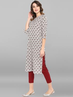 floral print straight kurta - 16756534 - Standard Image - 2