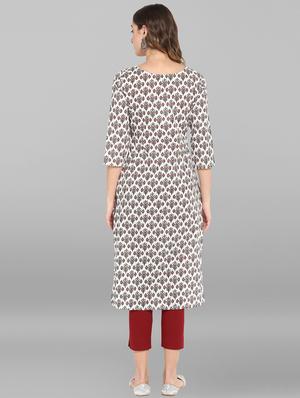 floral print straight kurta - 16756534 - Standard Image - 3