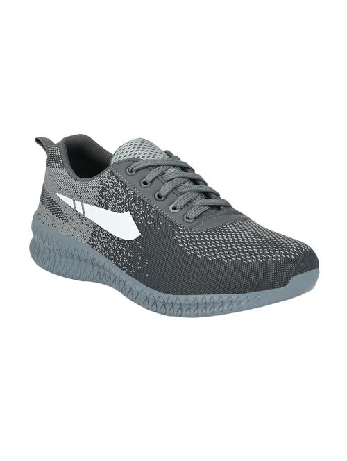 grey fabric lace up sport shoes - 16756567 - Standard Image - 1