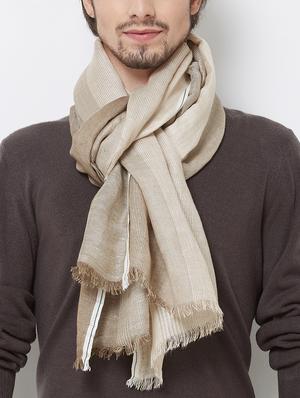 beige ombre linen muffler - 16756590 - Standard Image - 2