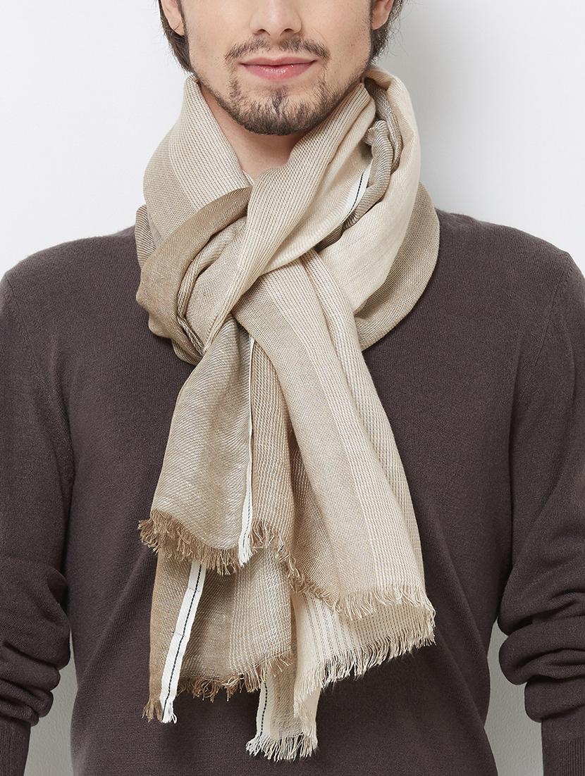 beige ombre linen muffler - 16756590 - Zoom Image - 2