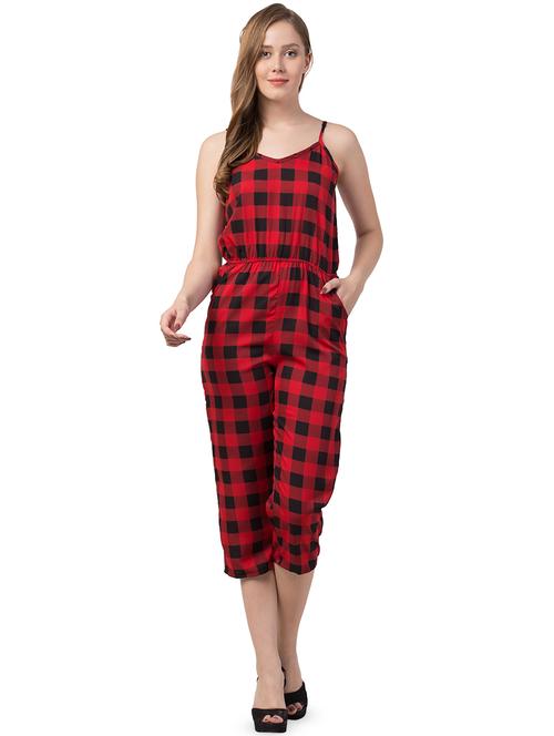 cami neck checkered jumpsuit - 16756614 - Standard Image - 1