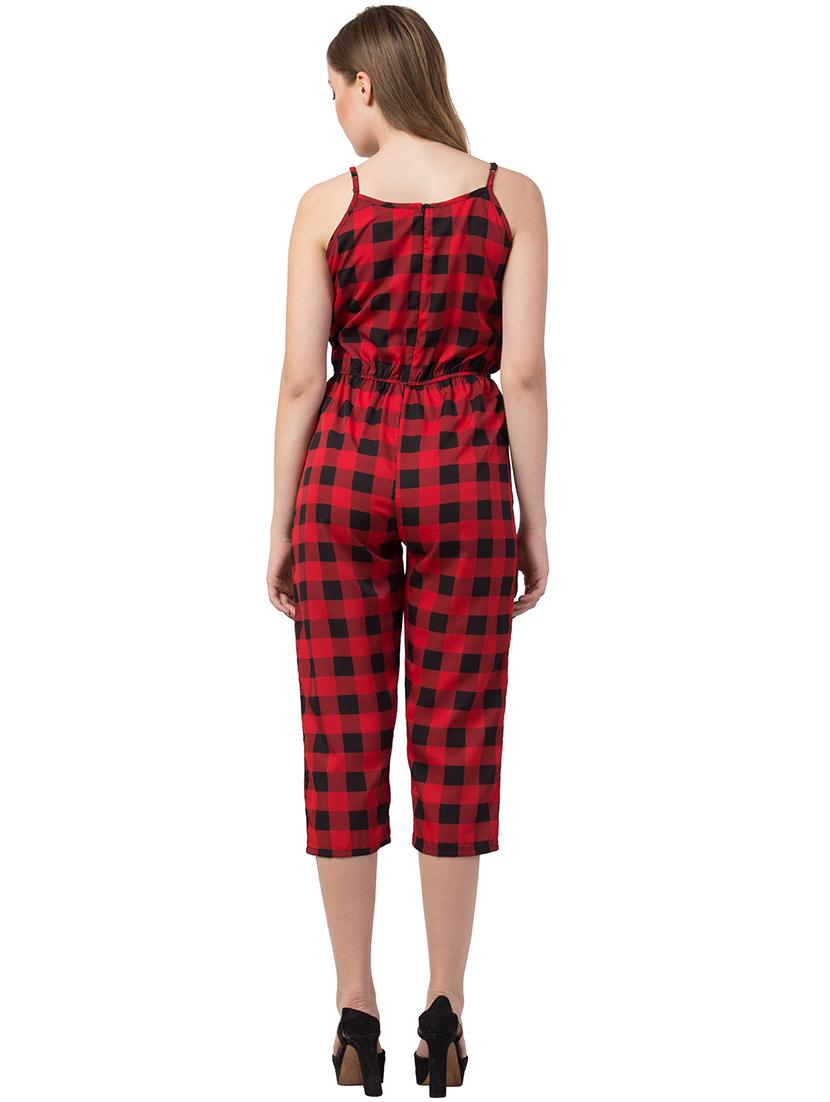 cami neck checkered jumpsuit - 16756614 - Zoom Image - 3