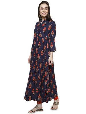 floral print flared kurta - 16756624 - Standard Image - 2
