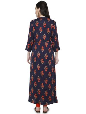 floral print flared kurta - 16756624 - Standard Image - 3