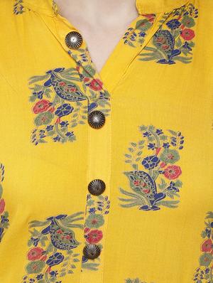 floral print a-line kurta - 16756625 - Standard Image - 4