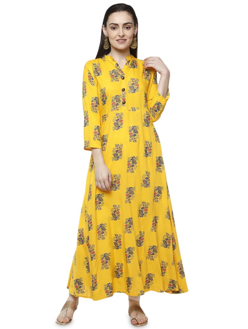 floral print a-line kurta - 16756625 - Zoom Image - 1