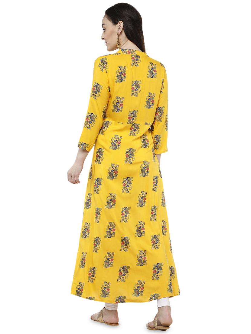 floral print a-line kurta - 16756625 - Zoom Image - 3