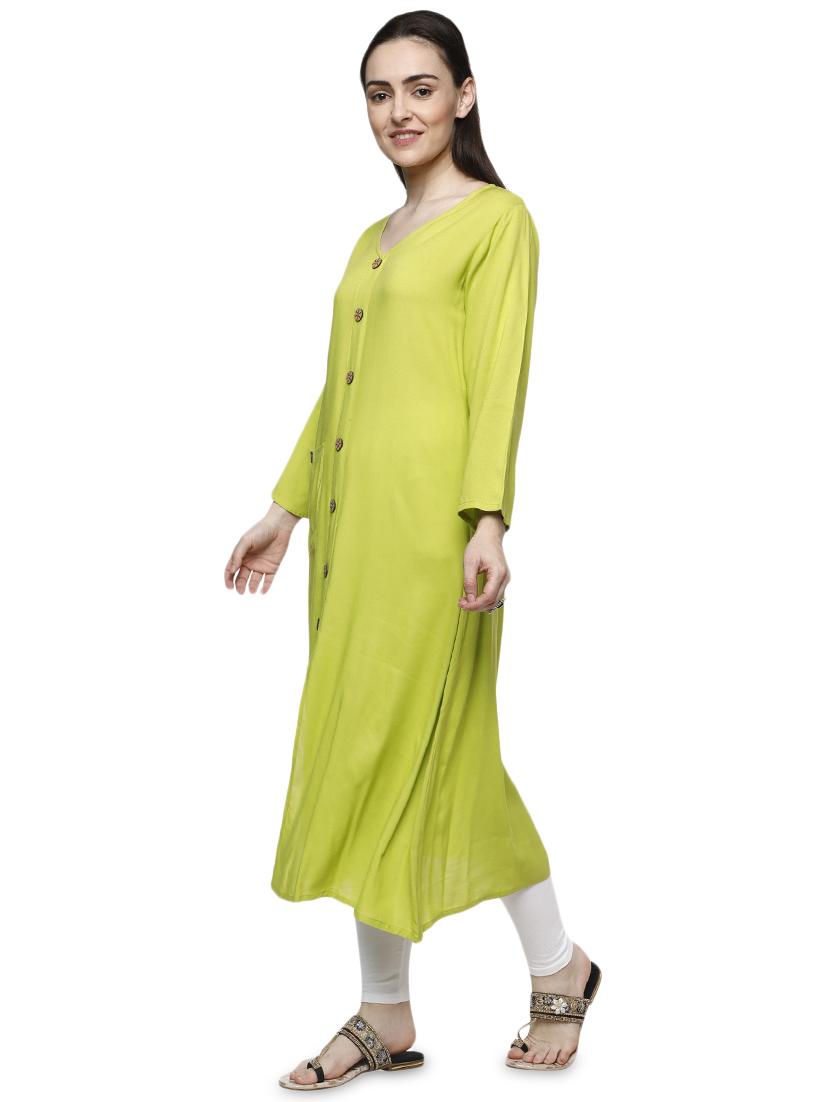 solid flared kurta - 16756628 - Zoom Image - 2