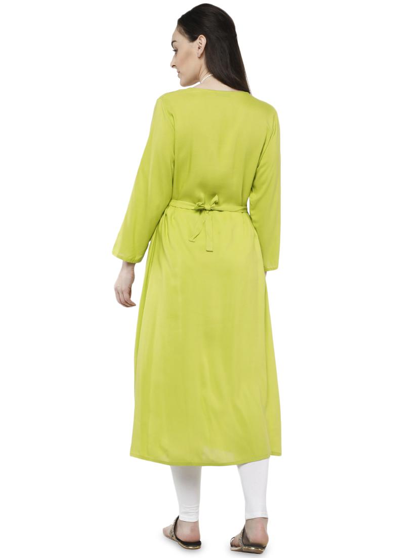 solid flared kurta - 16756628 - Zoom Image - 3