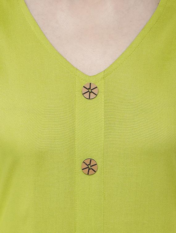 solid flared kurta - 16756628 - Zoom Image - 4