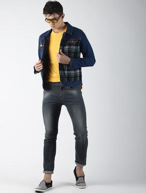 blue checkered denim jacket - 16756813 - Standard Image - 4