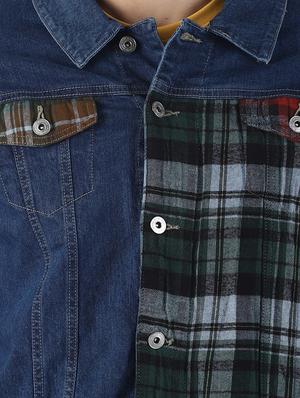 blue checkered denim jacket - 16756813 - Standard Image - 5