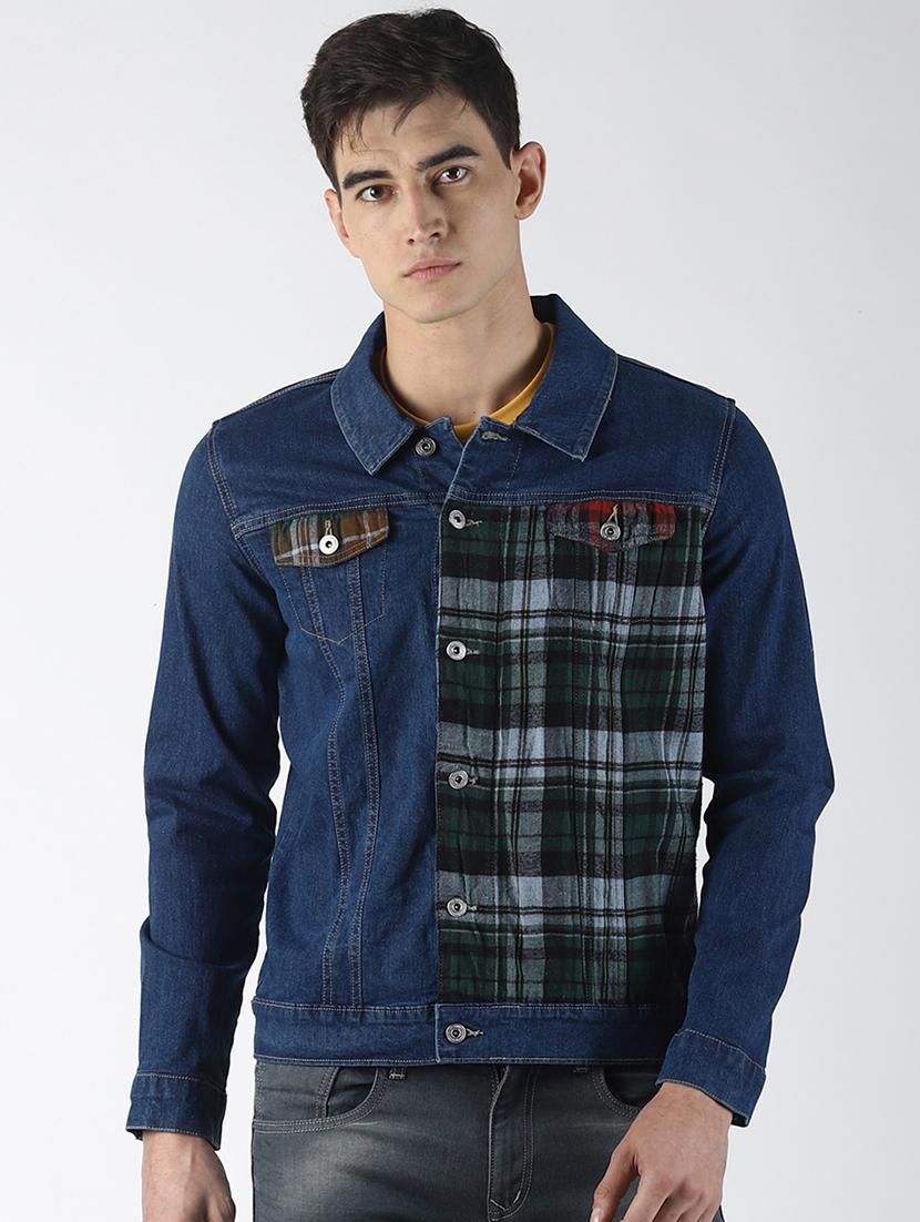 blue checkered denim jacket - 16756813 - Zoom Image - 1