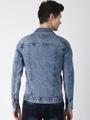 blue washed denim jacket - 16756821 - Standard Image - 3