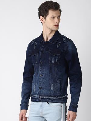 blue washed printed denim jacket - 16756822 - Standard Image - 2