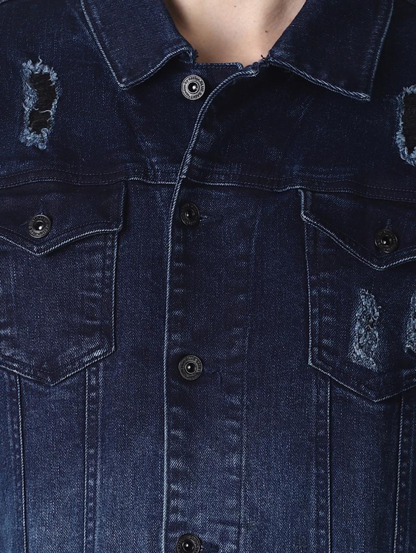 blue washed printed denim jacket - 16756822 - Zoom Image - 5