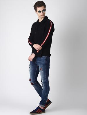 black taped denim jacket - 16756828 - Standard Image - 4