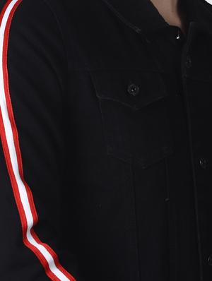 black taped denim jacket - 16756828 - Standard Image - 5