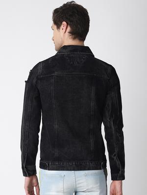 black washed denim jacket - 16756831 - Standard Image - 3
