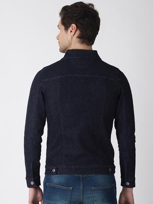 dark blue washed denim jacket - 16756832 - Standard Image - 3