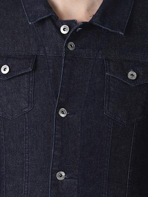 dark blue washed denim jacket - 16756832 - Standard Image - 5