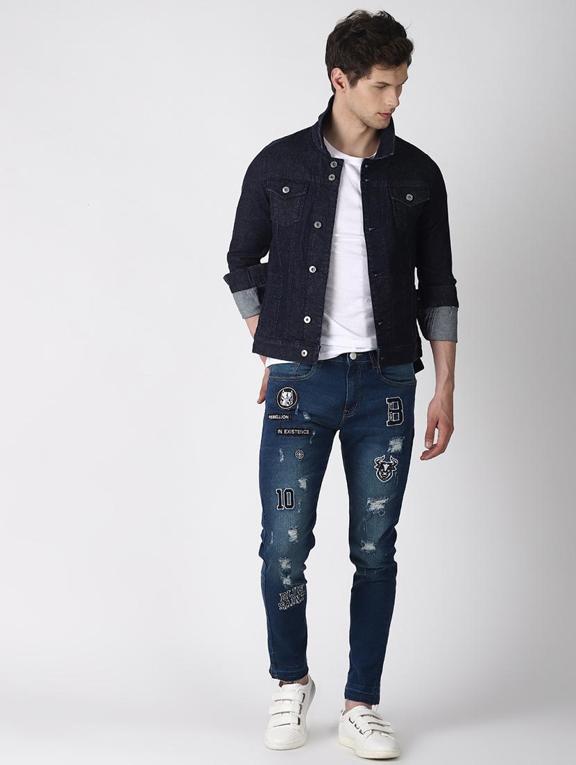 dark blue washed denim jacket - 16756832 - Zoom Image - 4