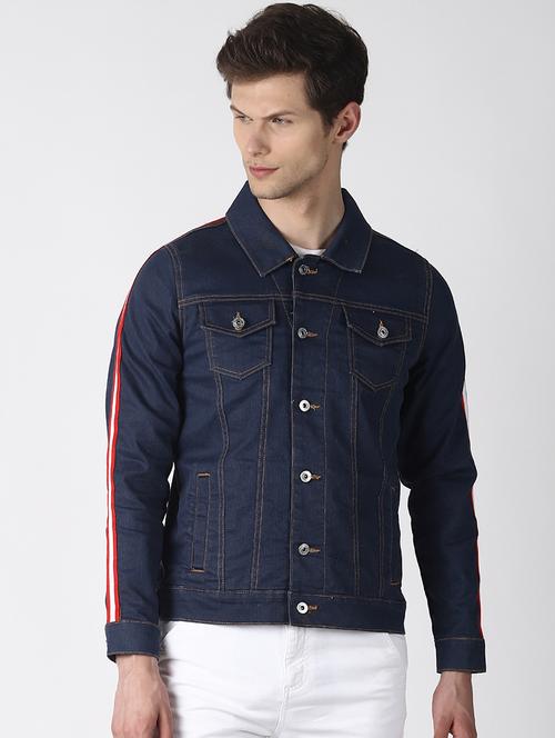 blue taped denim jacket - 16756834 - Standard Image - 1