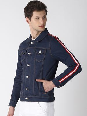 blue taped denim jacket - 16756834 - Standard Image - 2