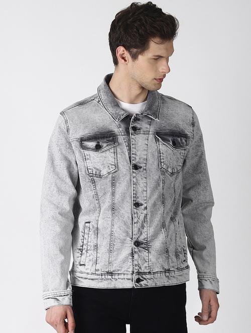 grey washed denim jacket - 16756837 - Standard Image - 1