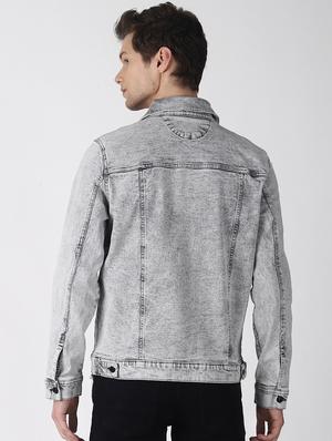 grey washed denim jacket - 16756837 - Standard Image - 3